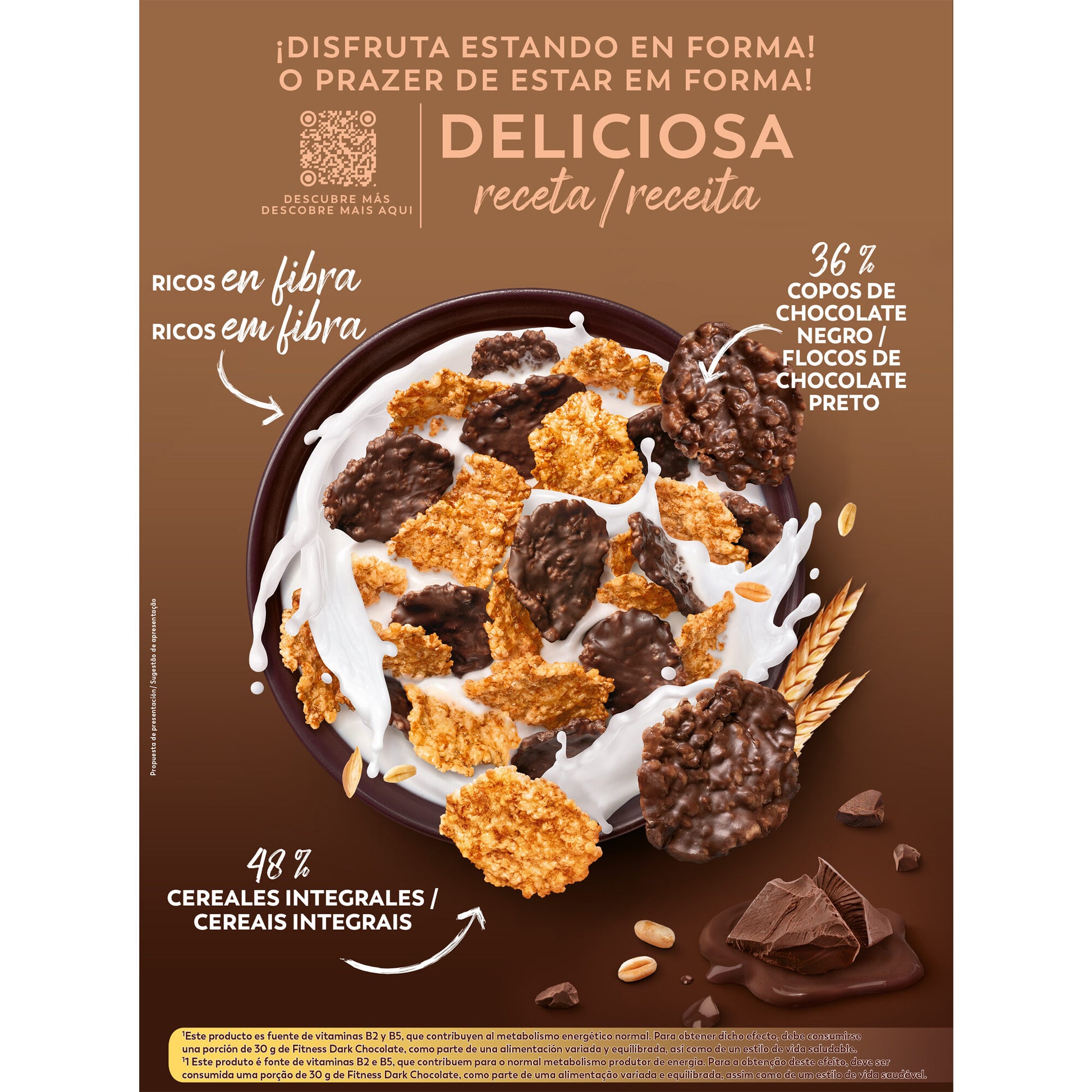 Cereal intregal c/chocolate negro Fitness Nestle 375g
