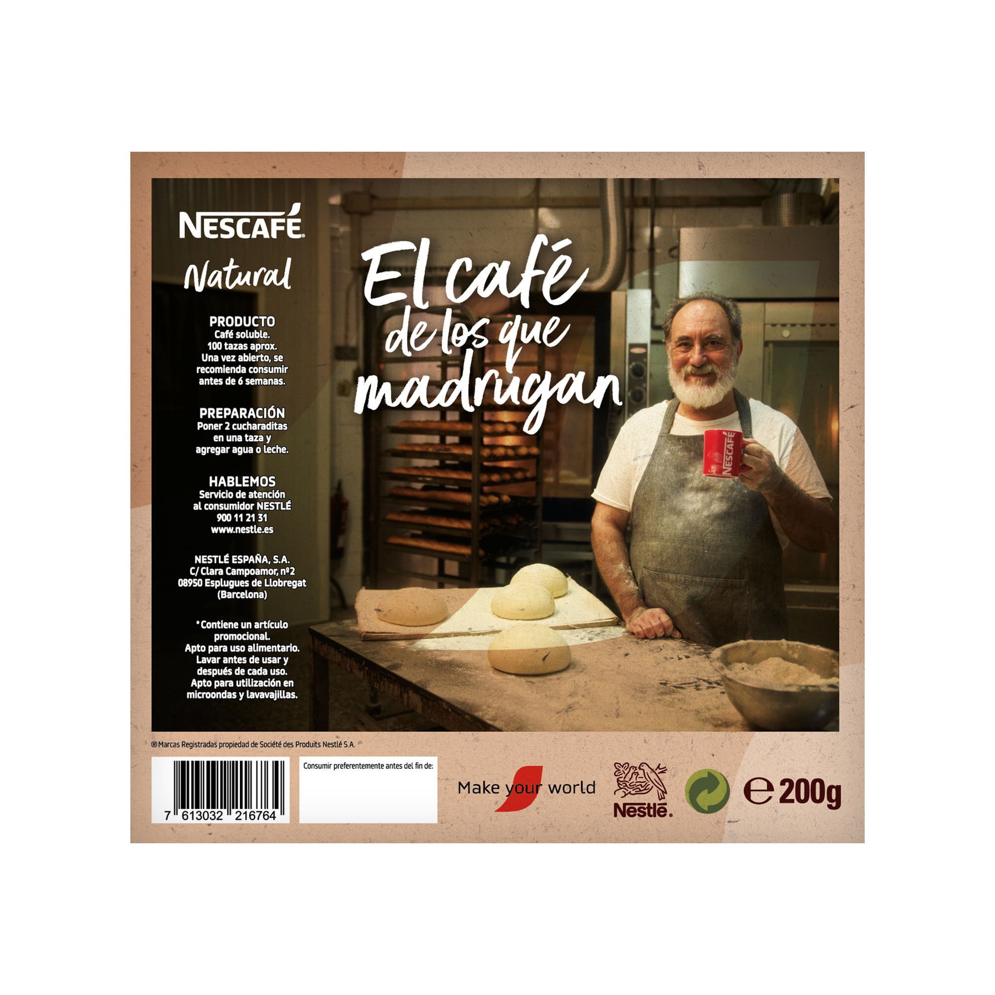 Café soluble natural Nescafe 200g