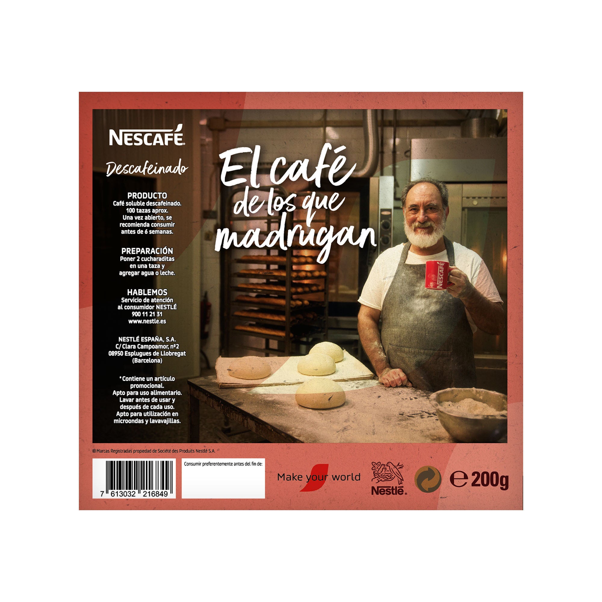 Café soluble descafeinado Nescafe 200g