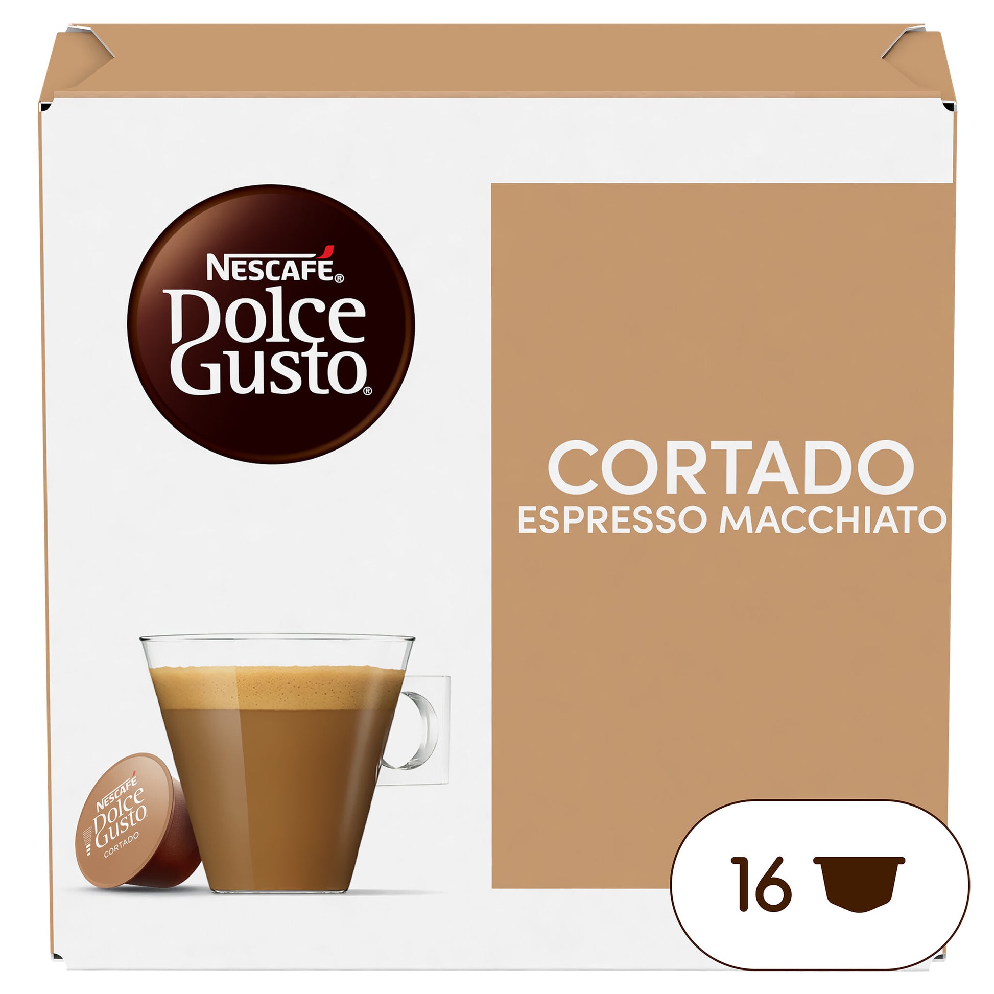 Café cápsula cortado espres macchiato Dolce gusto p16 101g