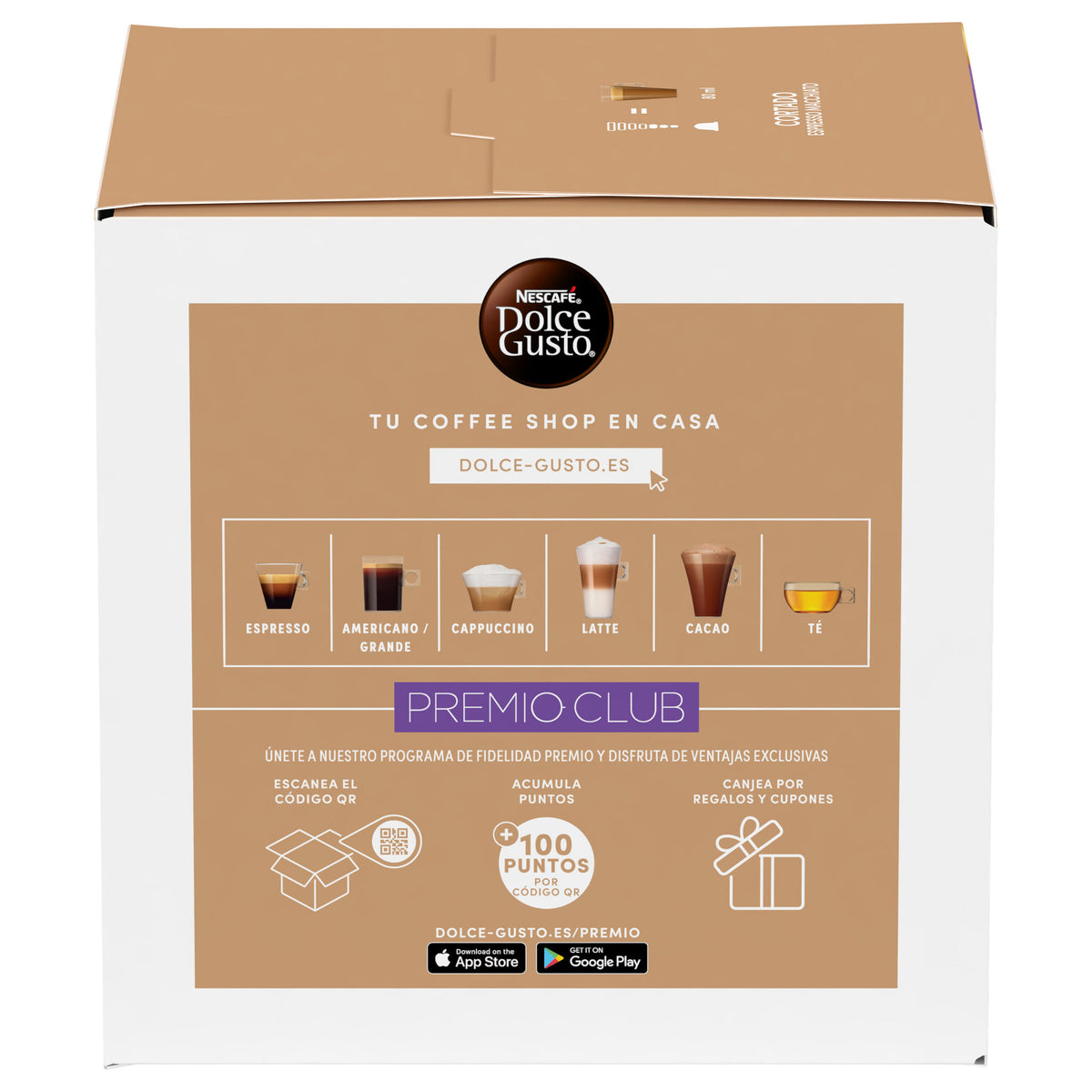 Café cápsula cortado espres macchiato Dolce gusto p16 101g