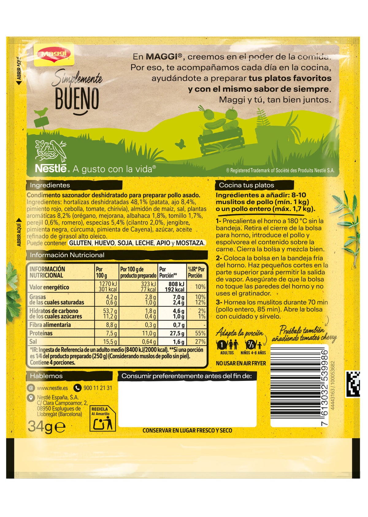 Sazonador horno hierbas provenzales Maggi 34g