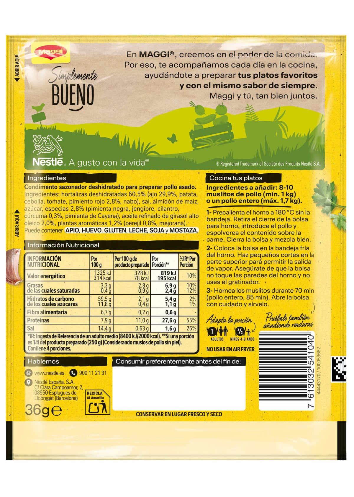 Sazonador al horno pollo Maggi 36g