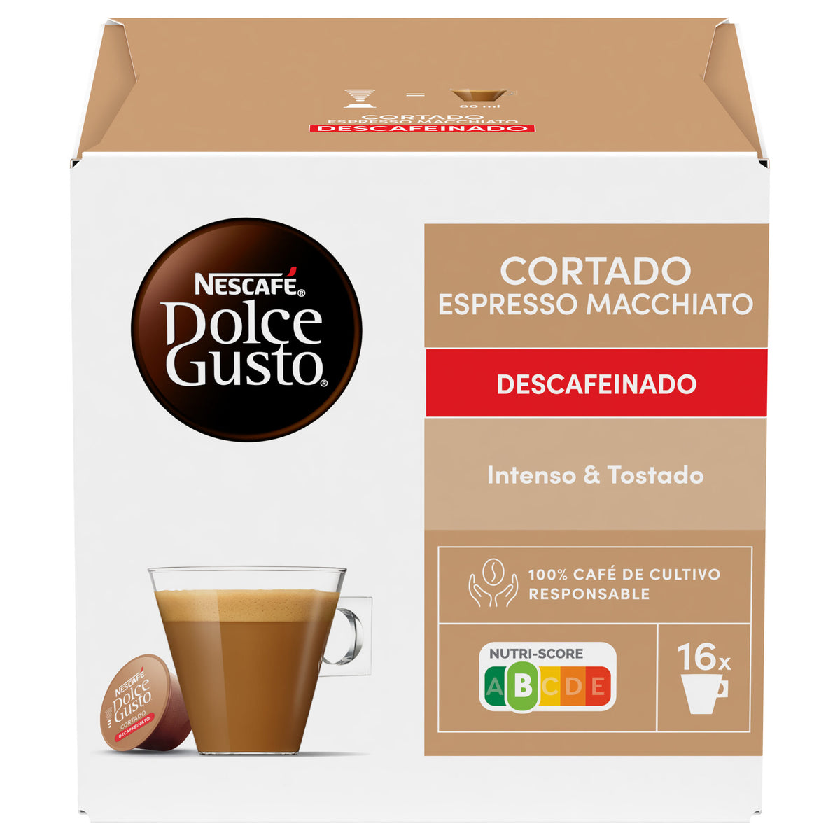 Café cápsula cort espr macchiato desc Dolce gusto p16
