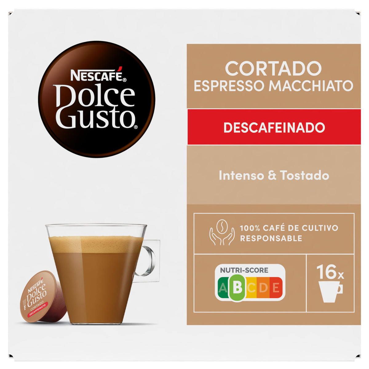 Café cápsula cort espr macchiato desc Dolce gusto p16