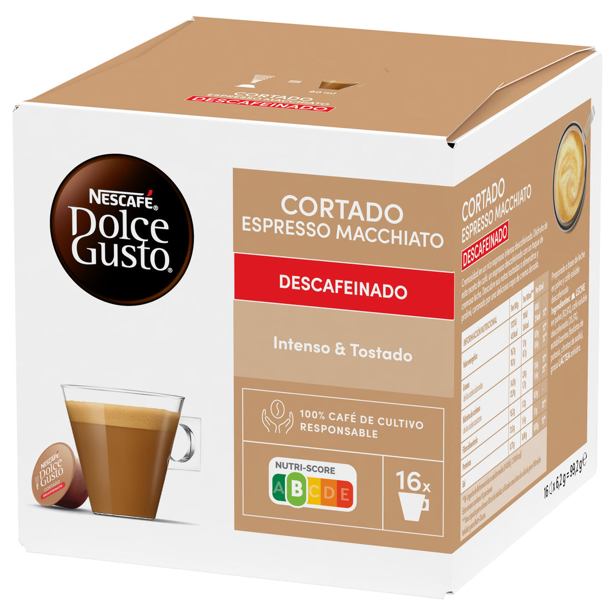 Café cápsula cort espr macchiato desc Dolce gusto p16