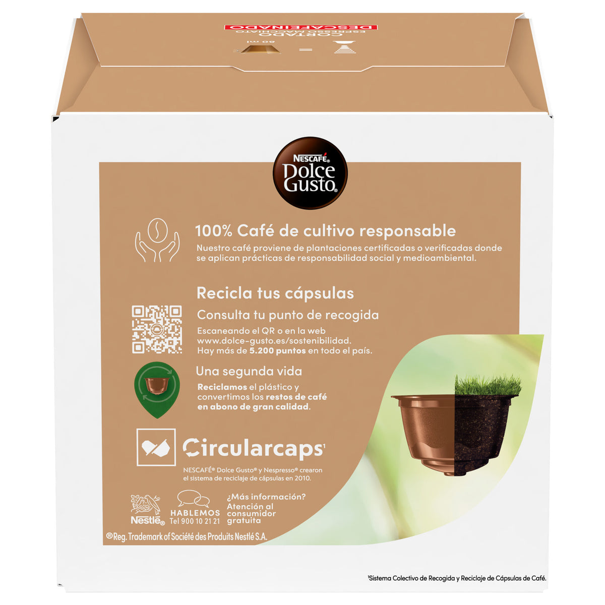 Café cápsula cort espr macchiato desc Dolce gusto p16