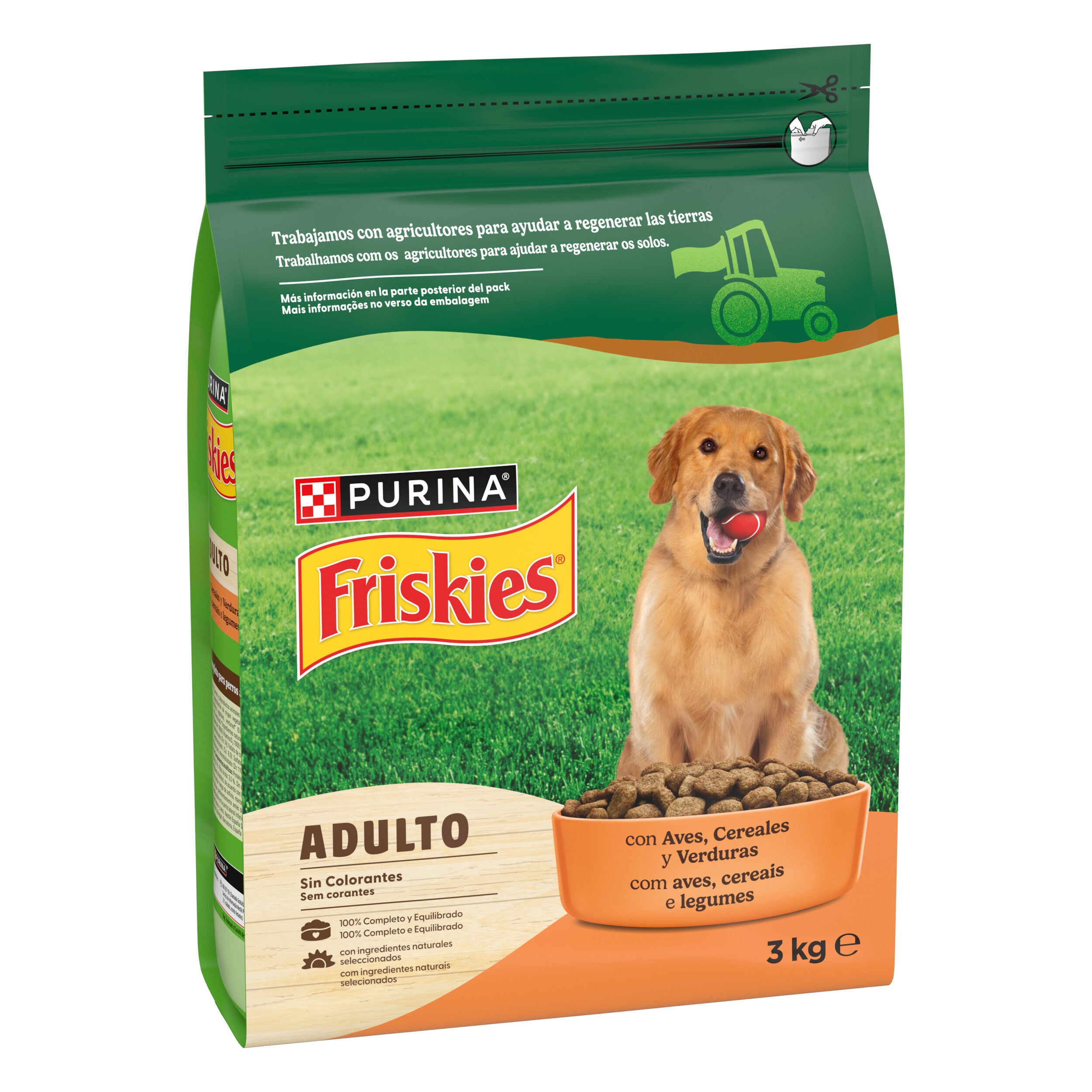 Comida seca perro ave/verd adulto Friskies 3kg