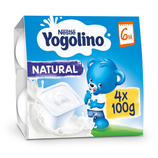 Yogur yogolino natural postre lácteo Nestle p-4 100g La Despensa