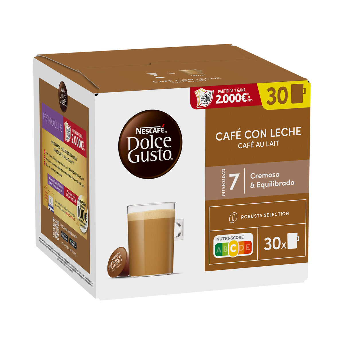 Café cápsula con leche Dolce gusto p30 300g