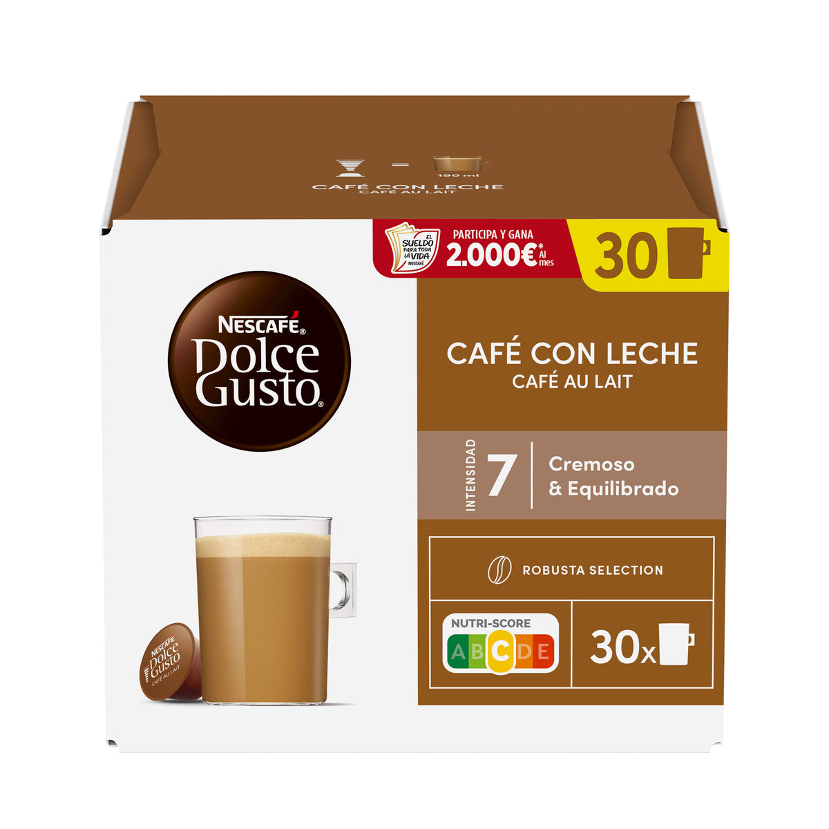 Café cápsula con leche Dolce gusto p30 300g