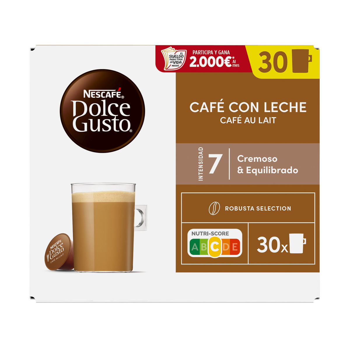 Café cápsula con leche Dolce gusto p30 300g
