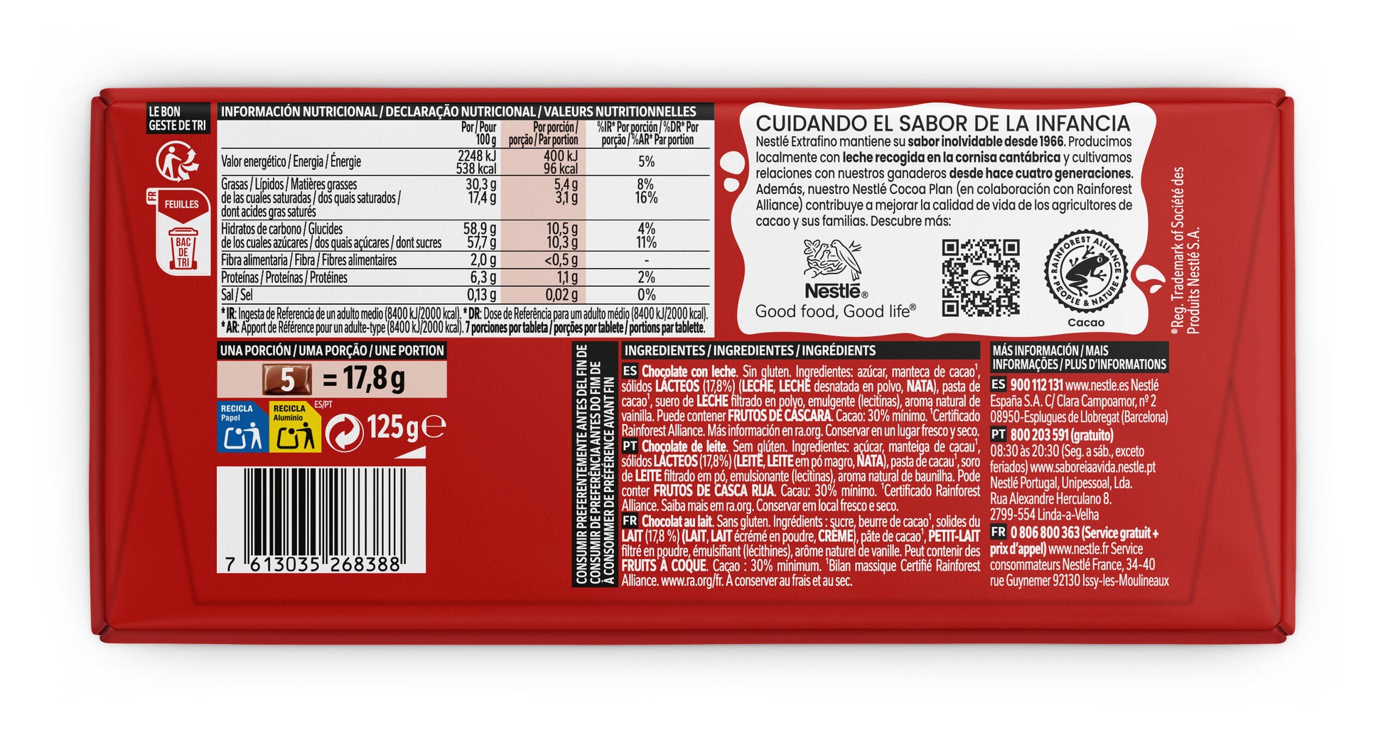 Chocolate leche Nestle 125g