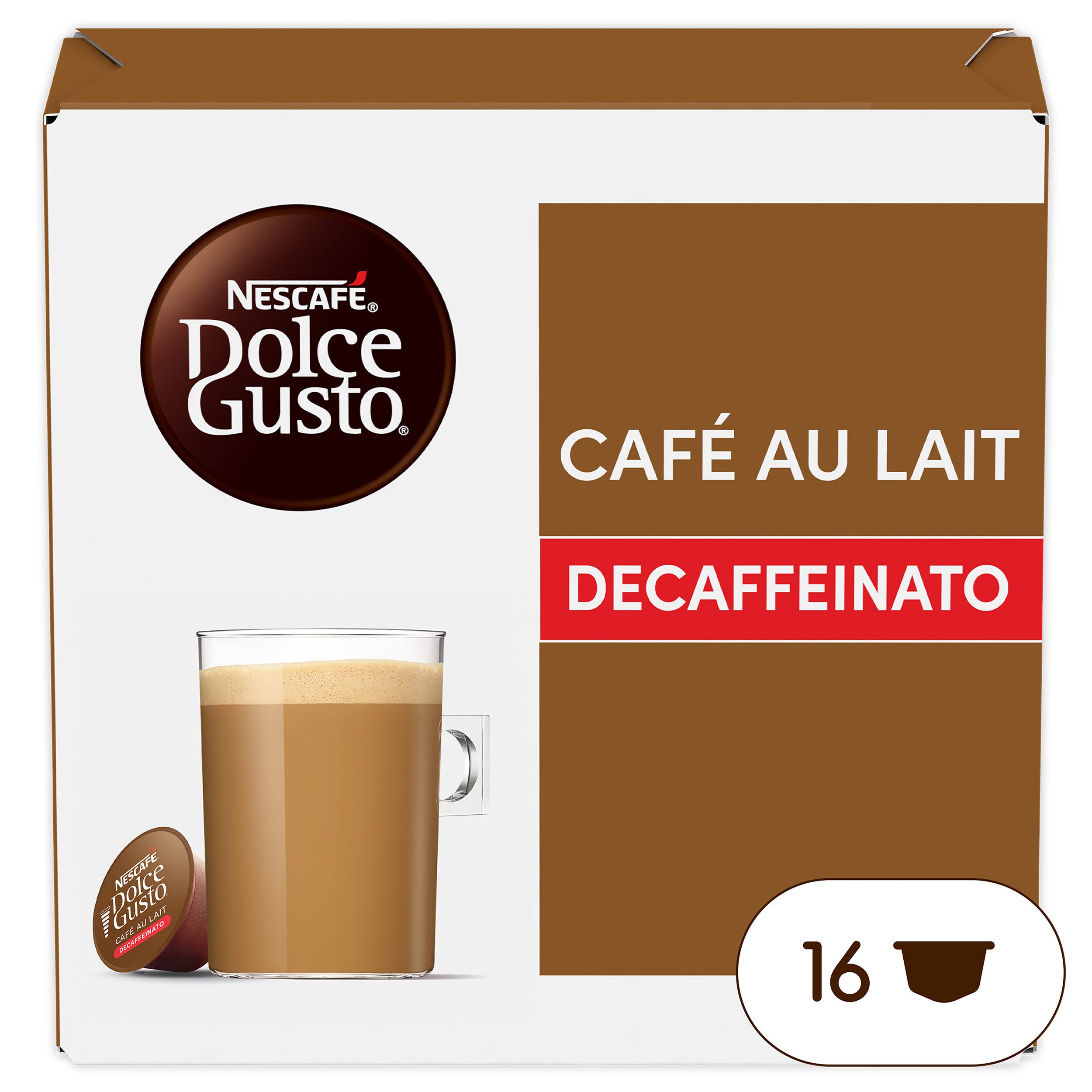 Café cápsula c/leche descafeinado Dolce gusto p16