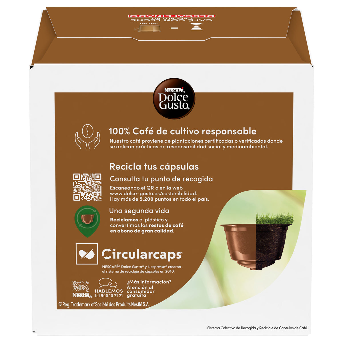 Café cápsula c/leche descafeinado Dolce gusto p16