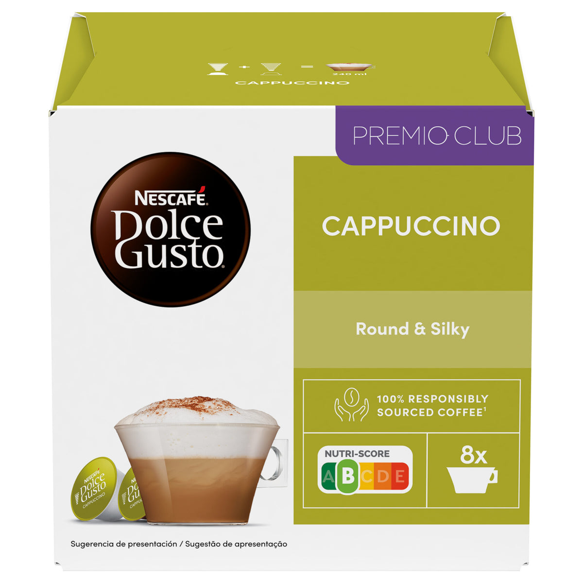 Café cápsula cappuccino Dolce gusto p16 186g