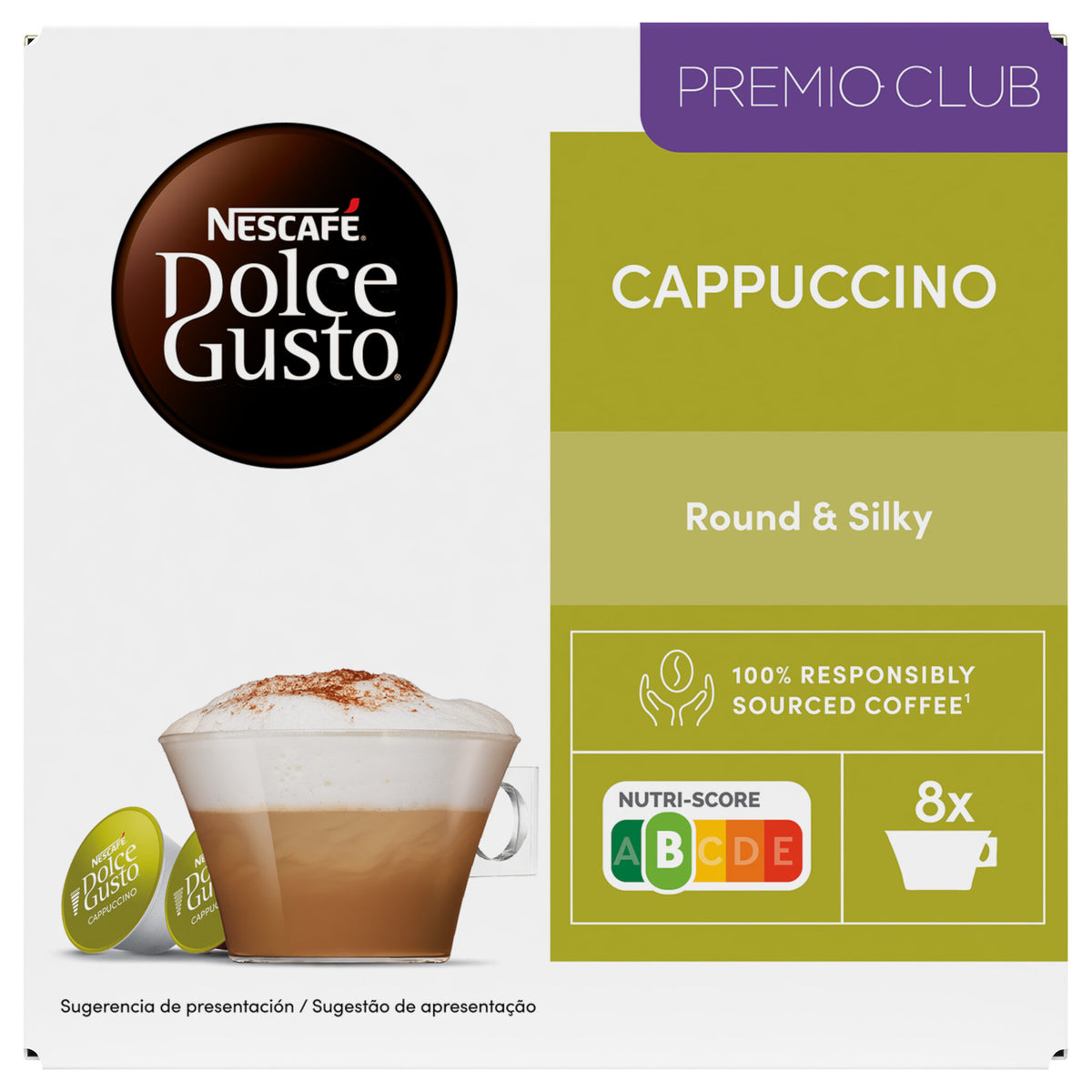 Café cápsula cappuccino Dolce gusto p16 186g