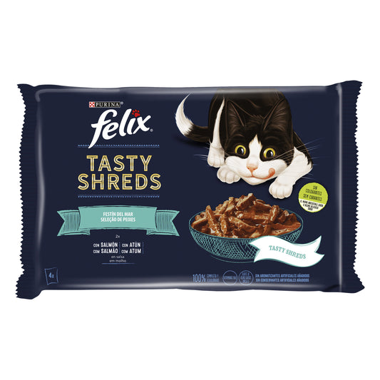 Comida húmeda tasty shreds pescado Felix p4 80g/u La Despensa