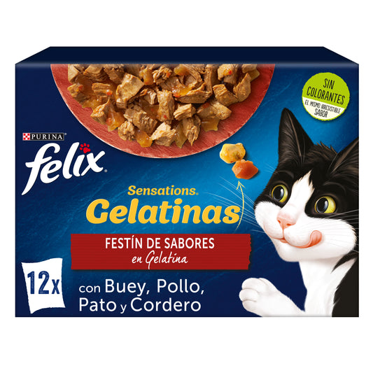 Comida húmeda gato carne gelatina Felix Purina p12 85g/u La Despensa