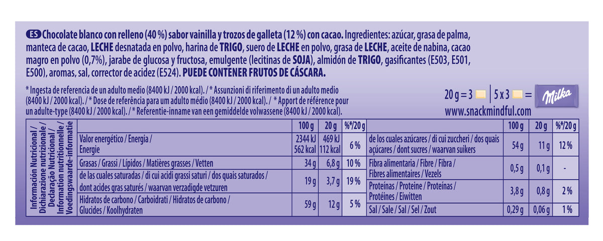 Chocolate oreo blanco Milka 100g