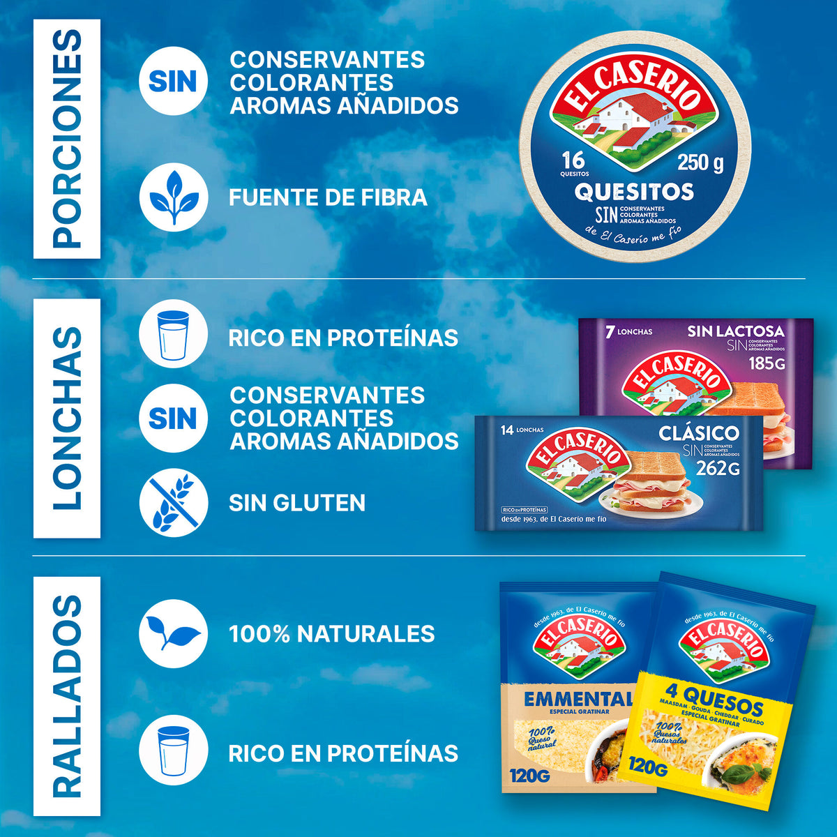 Queso fundido loncha El caserio p14 262g