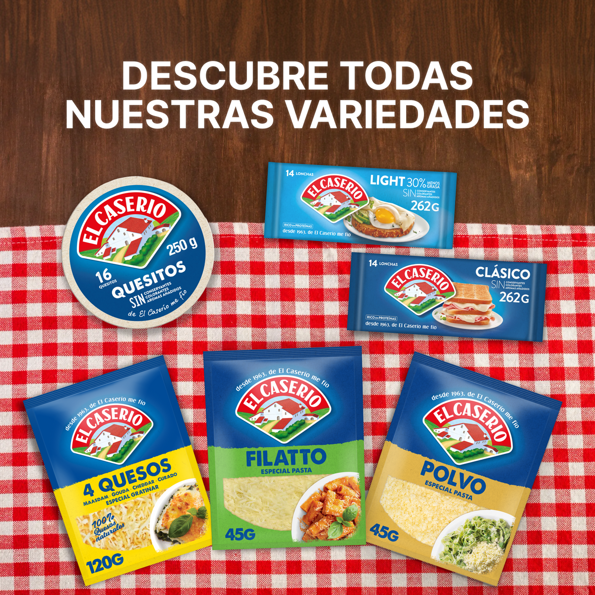 Queso fundido light lonchas El caserio p14 262g