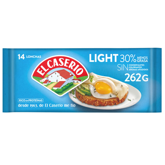 Queso fundido light lonchas El caserio p14 262g La Despensa