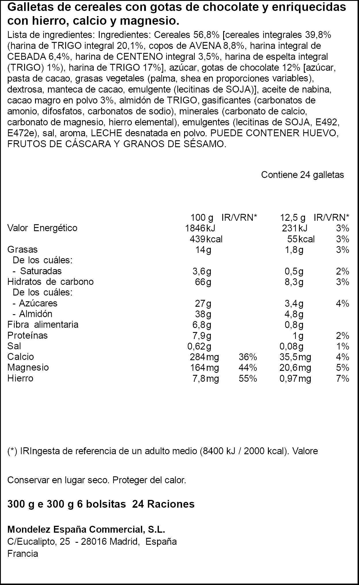 Galleta chocolate Fontaneda belvita 300g