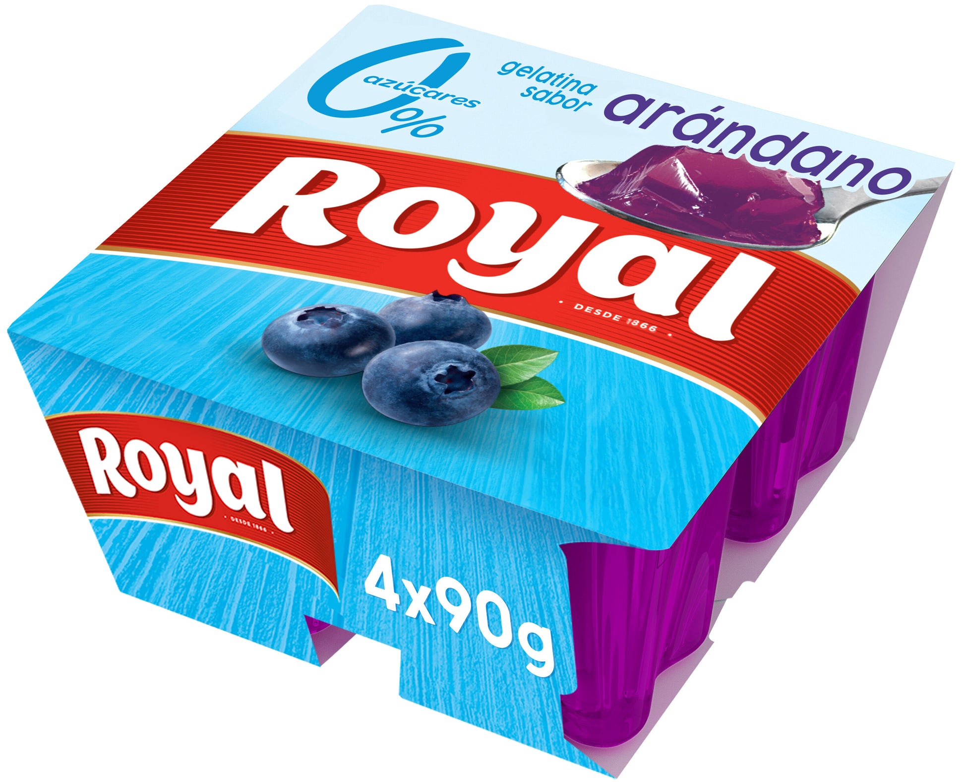 Gelatina arandanos 0% azucares Royal p4 90g/u