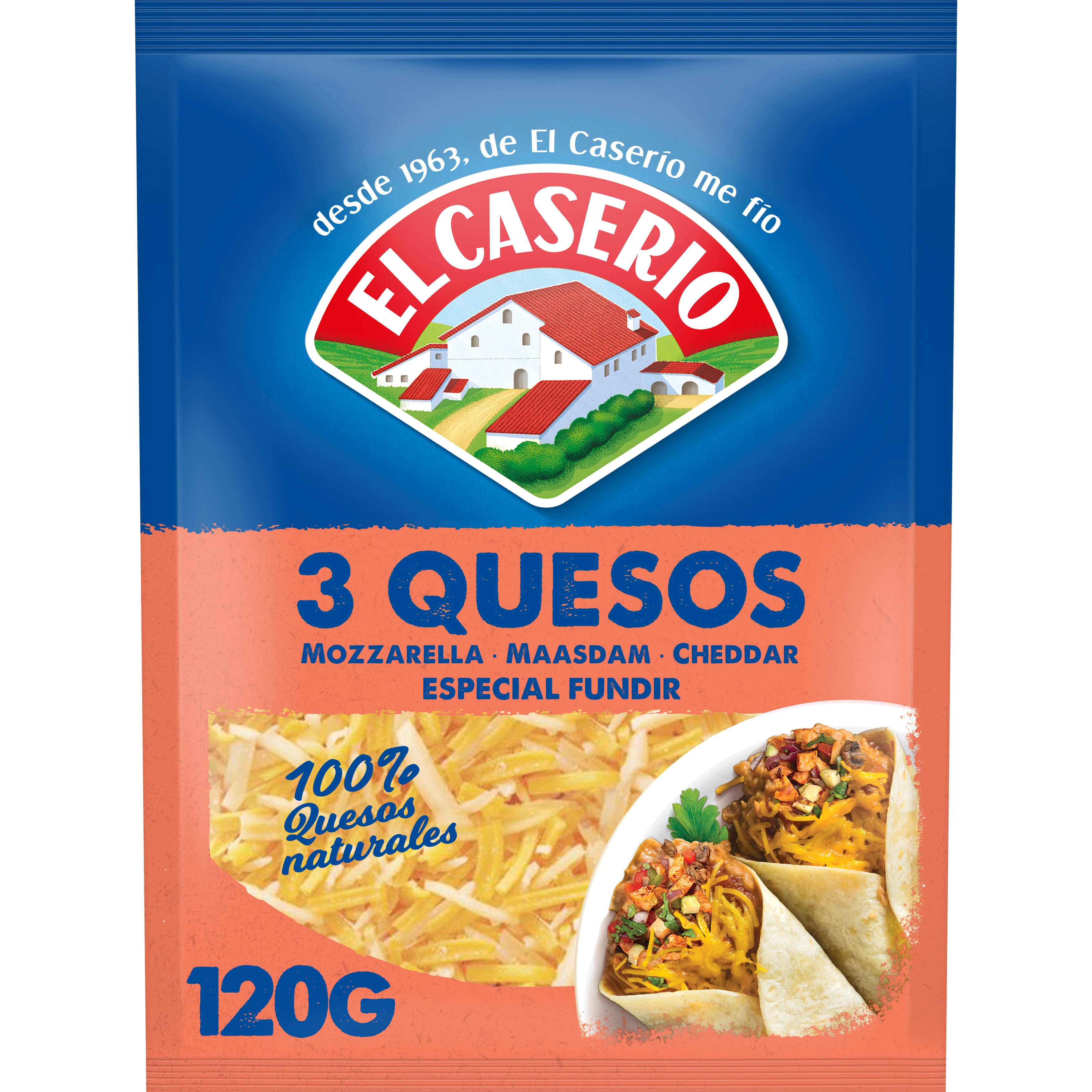 Queso rallado 3 quesos especial fundir El caserio 120g