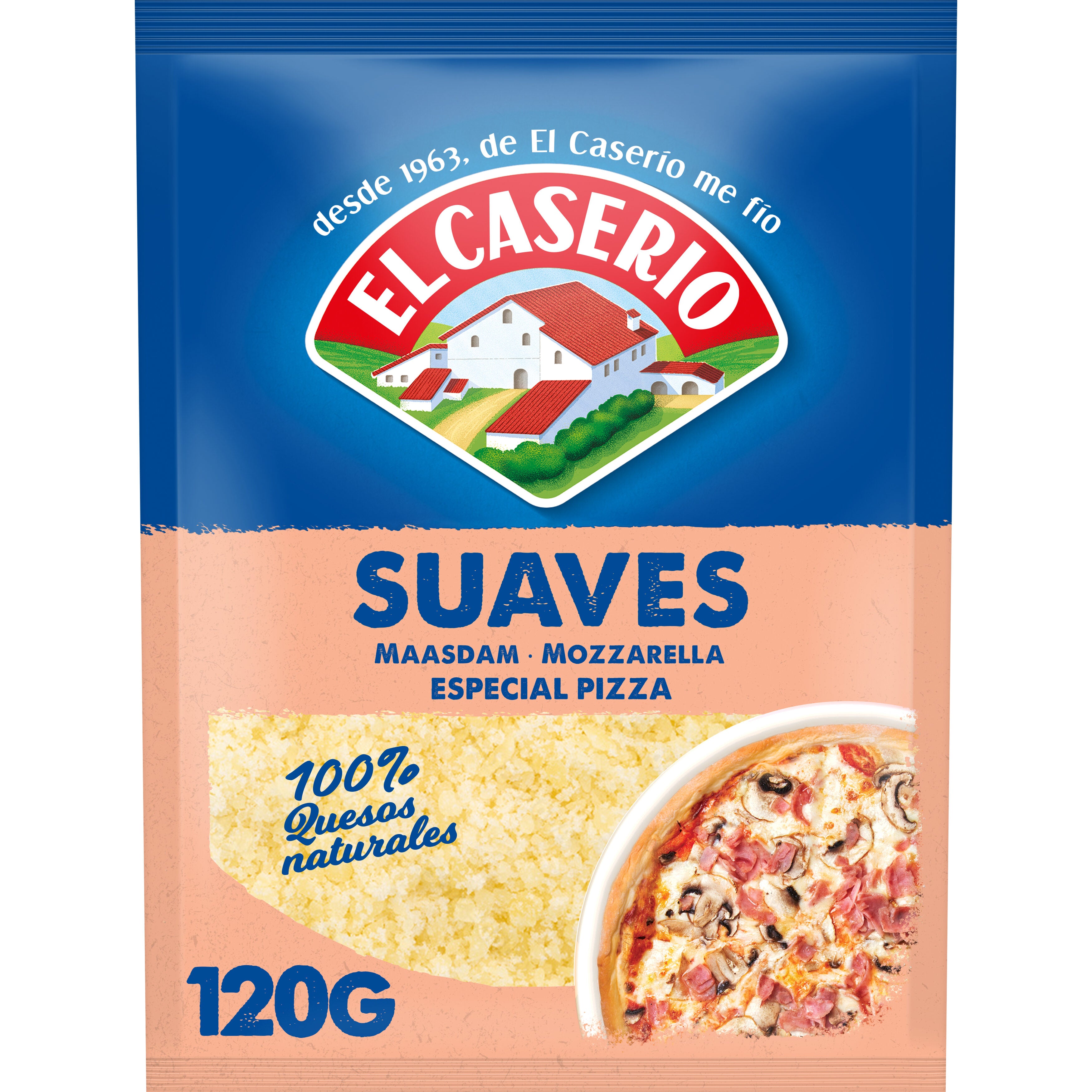 Queso rallado suave especial pizza El caserio 120g