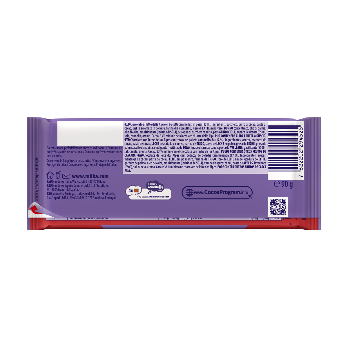 Chocolate leche c/galleta biscoff Milka 90g
