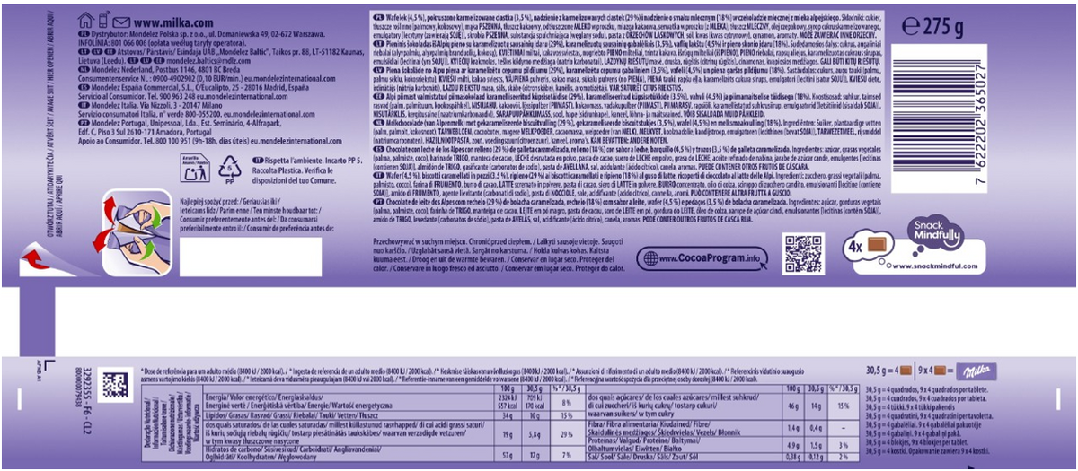 Chocolate biscoff max Milka 275g