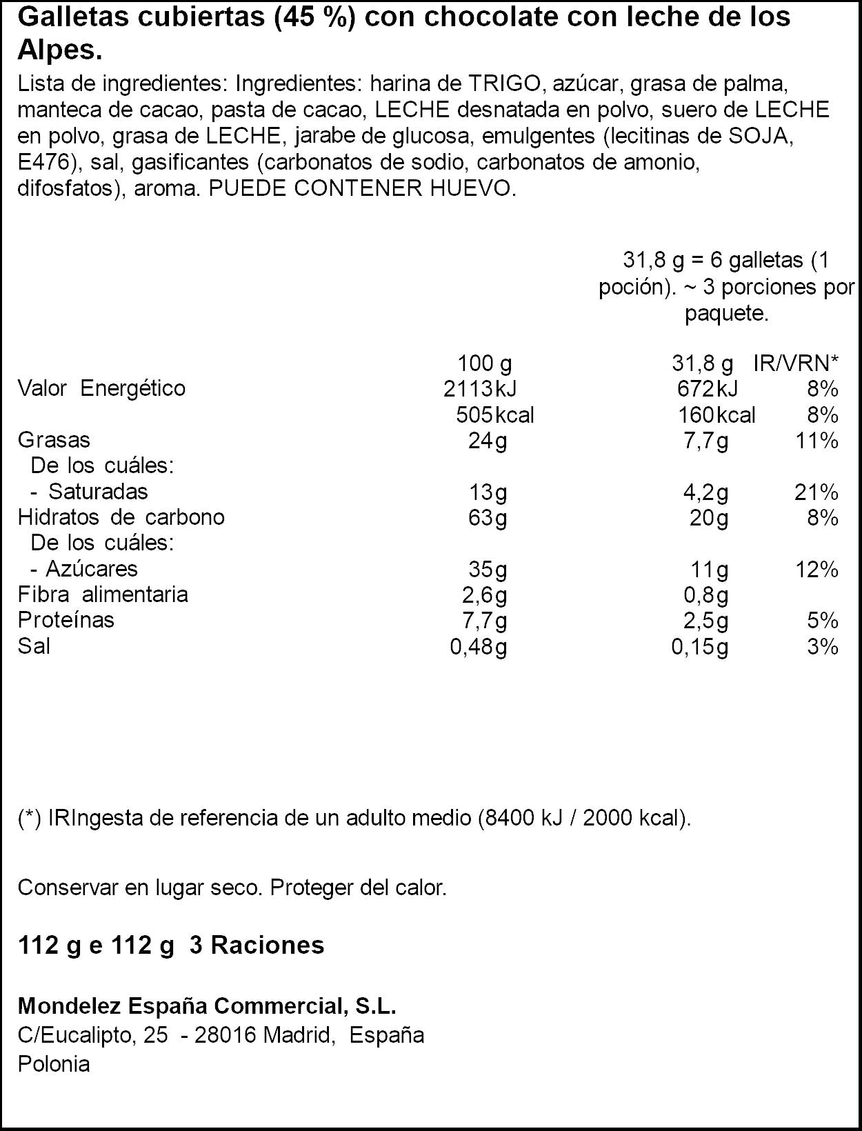 Galleta choco sticks Milka 112g