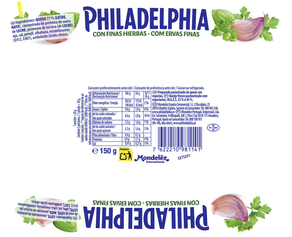 Crema de queso finas hierbas Philadelphia 150g