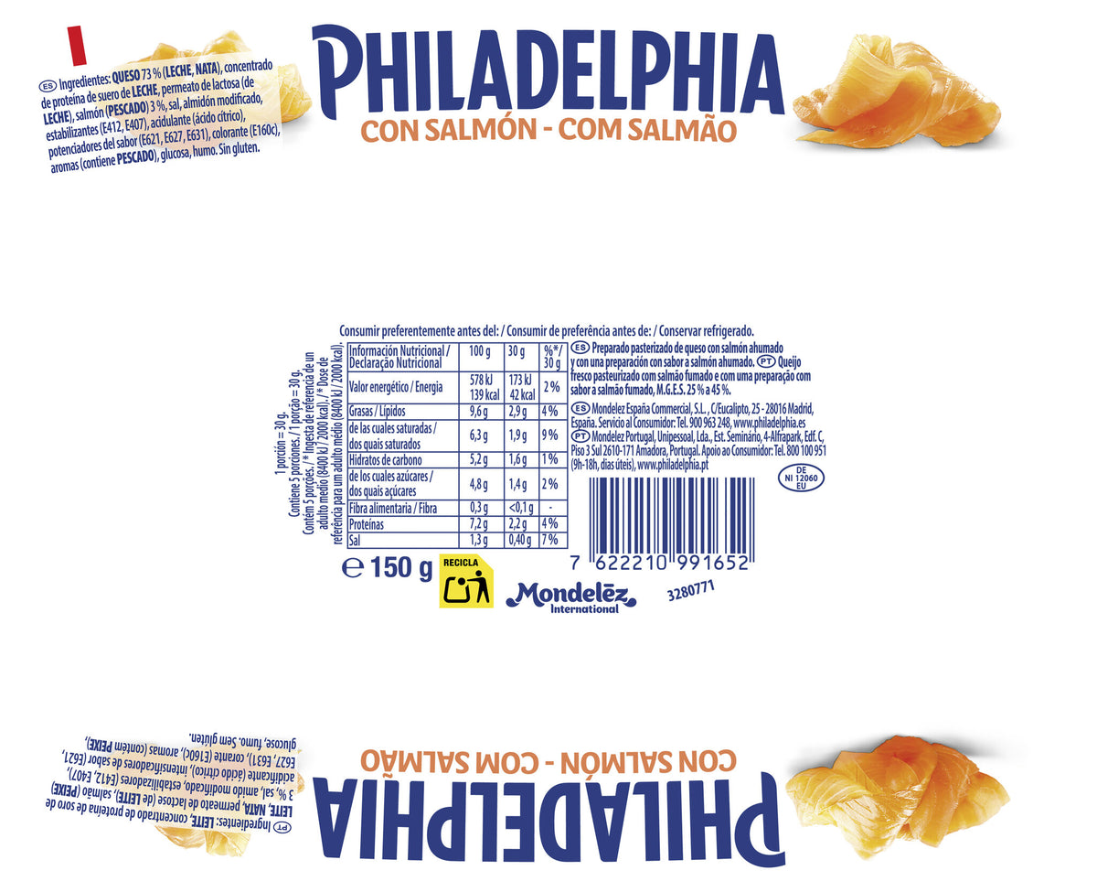 Crema de queso salmón Philadelphia 150g