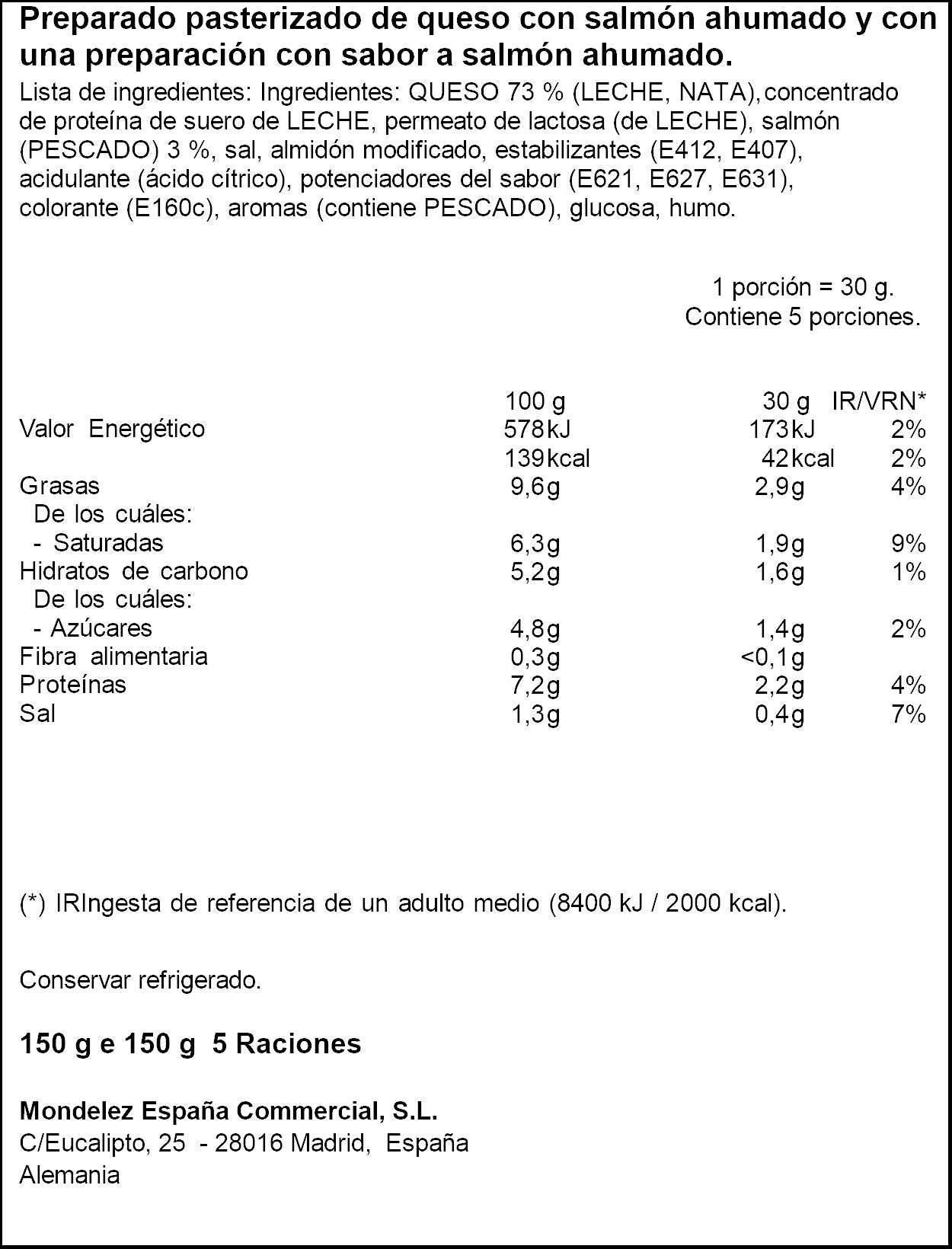 Crema de queso salmón Philadelphia 150g