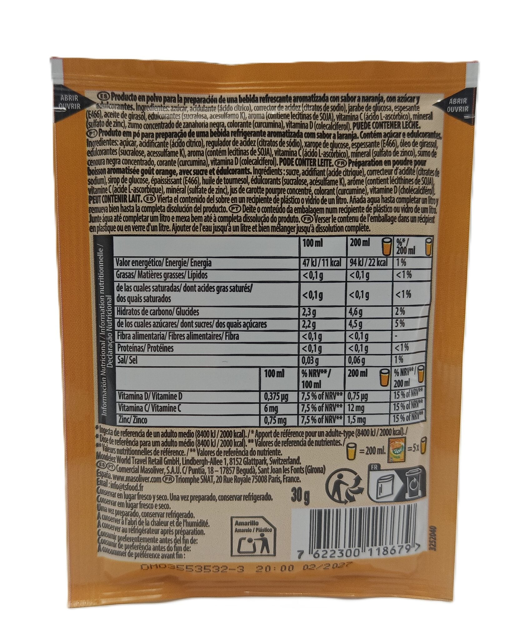 Zumo naranja Tang 30g