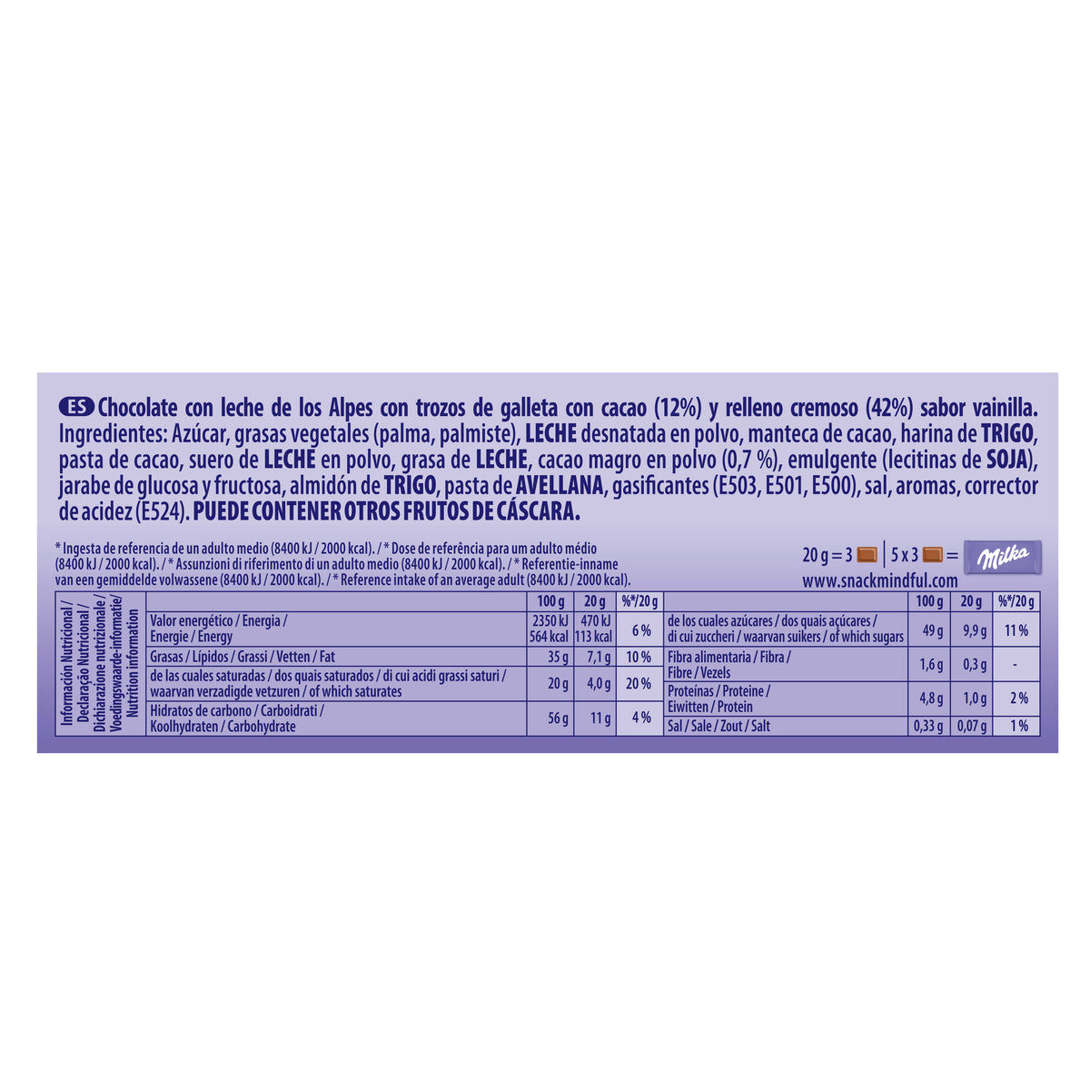 Chocolate con galleta oreo Milka 100g