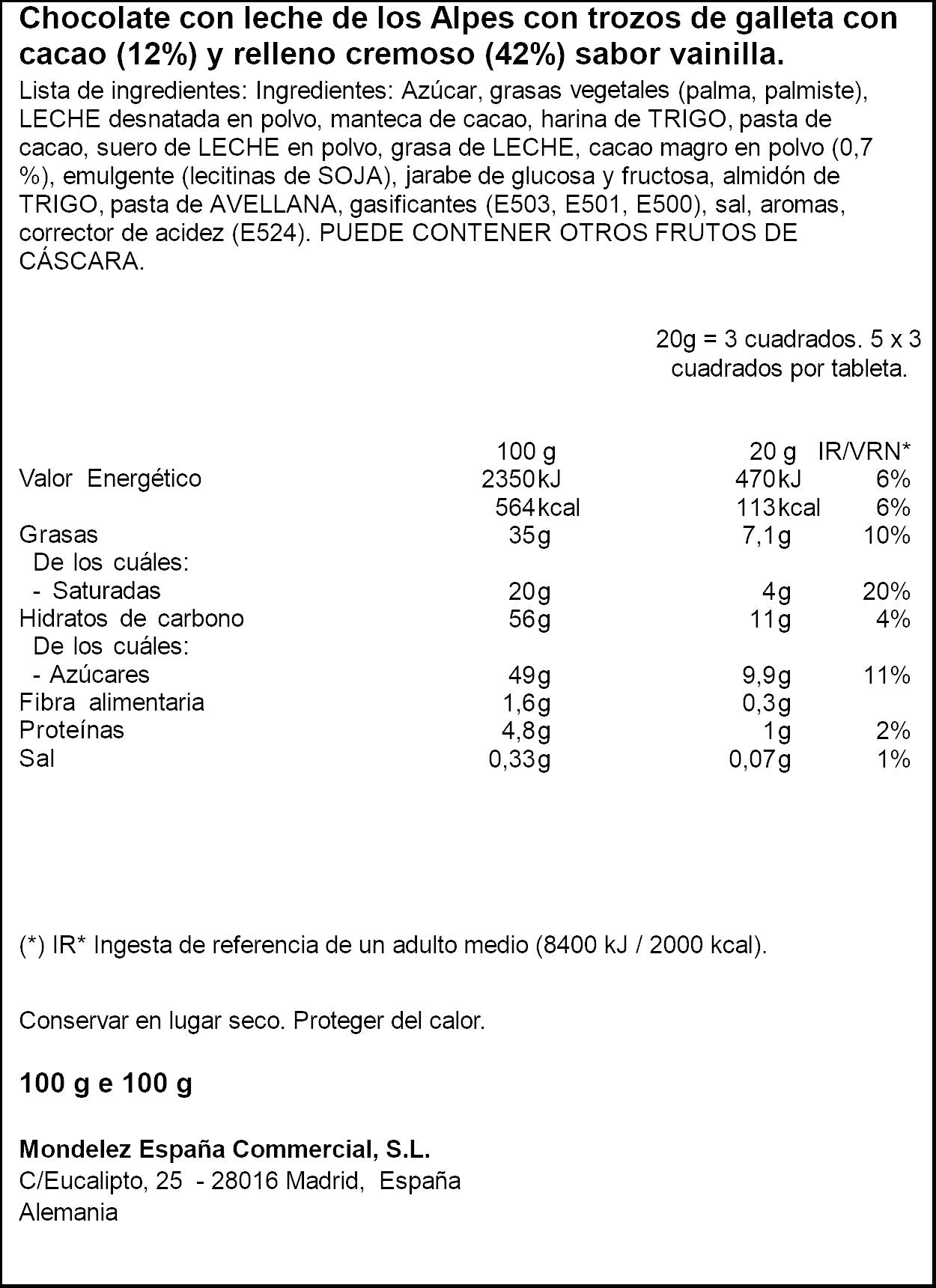 Chocolate con galleta oreo Milka 100g