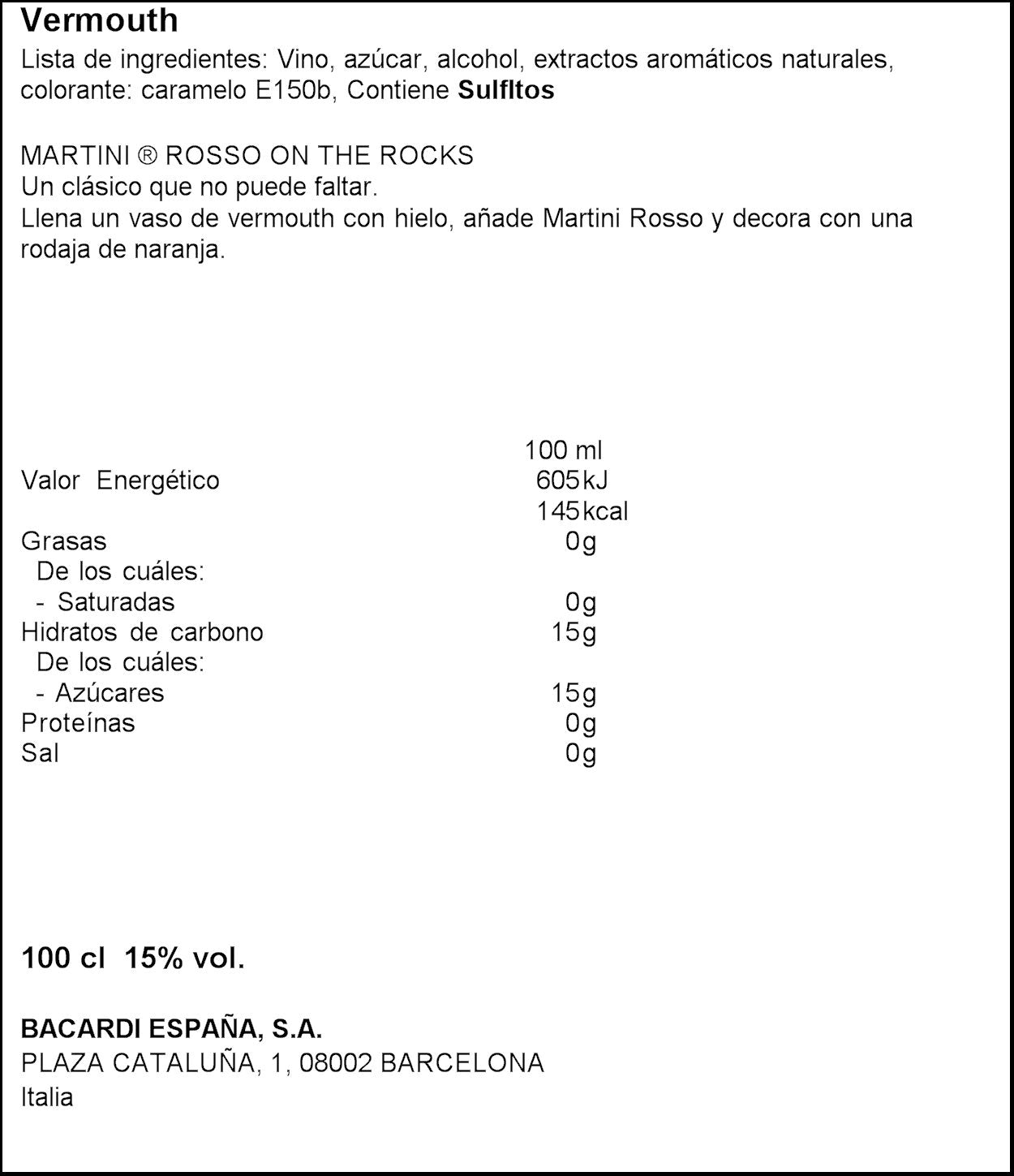 Vermouth rosado Martini 1l
