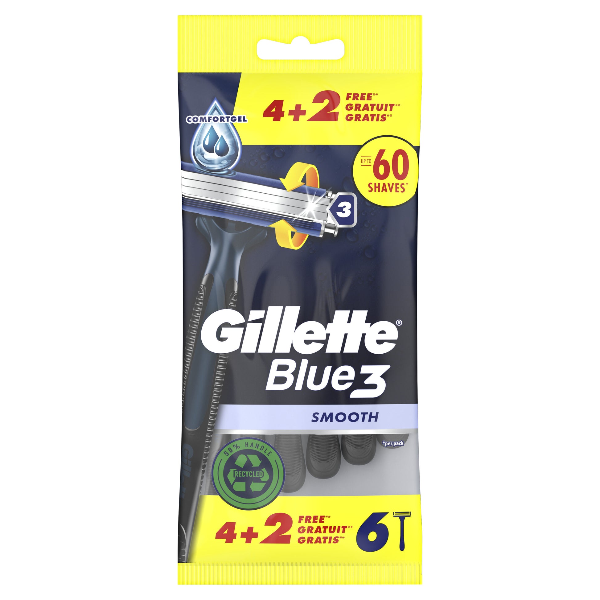Maquinilla desechable  Gillette blue3 4u + 1u