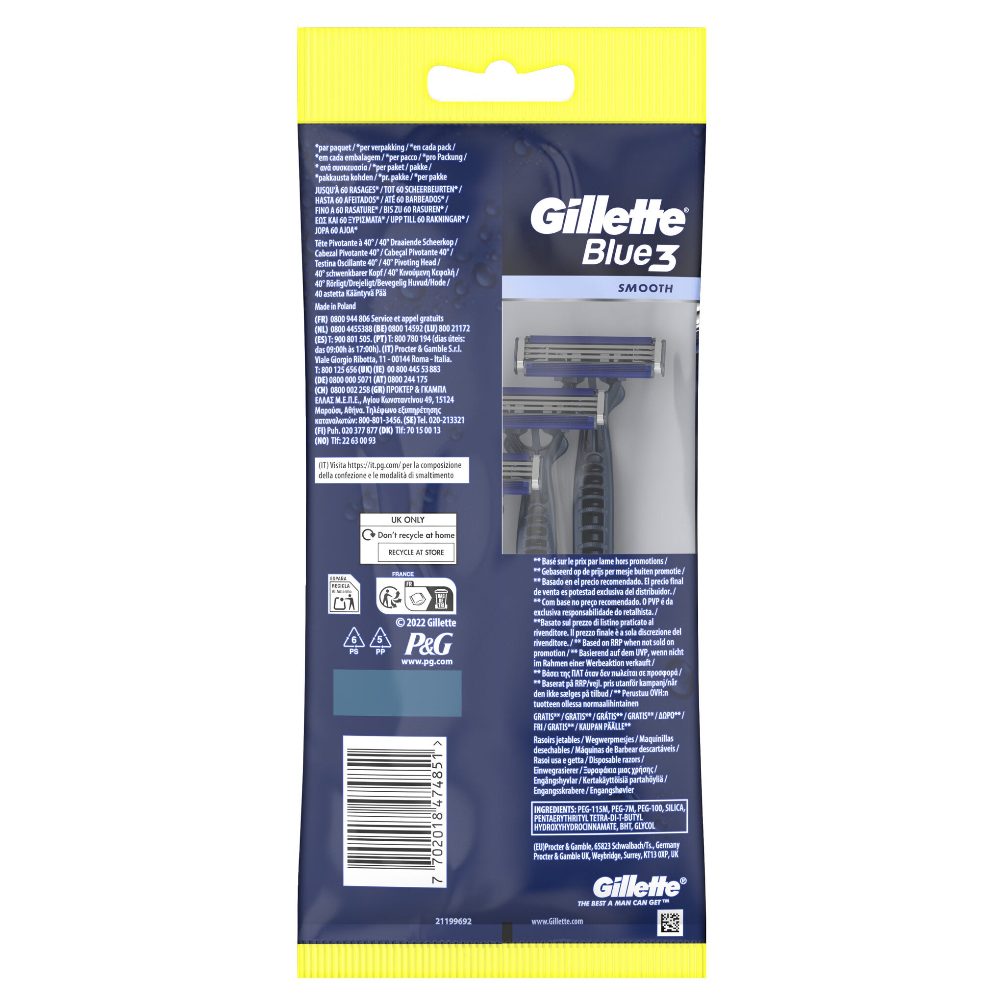 Maquinilla desechable  Gillette blue3 4u + 1u