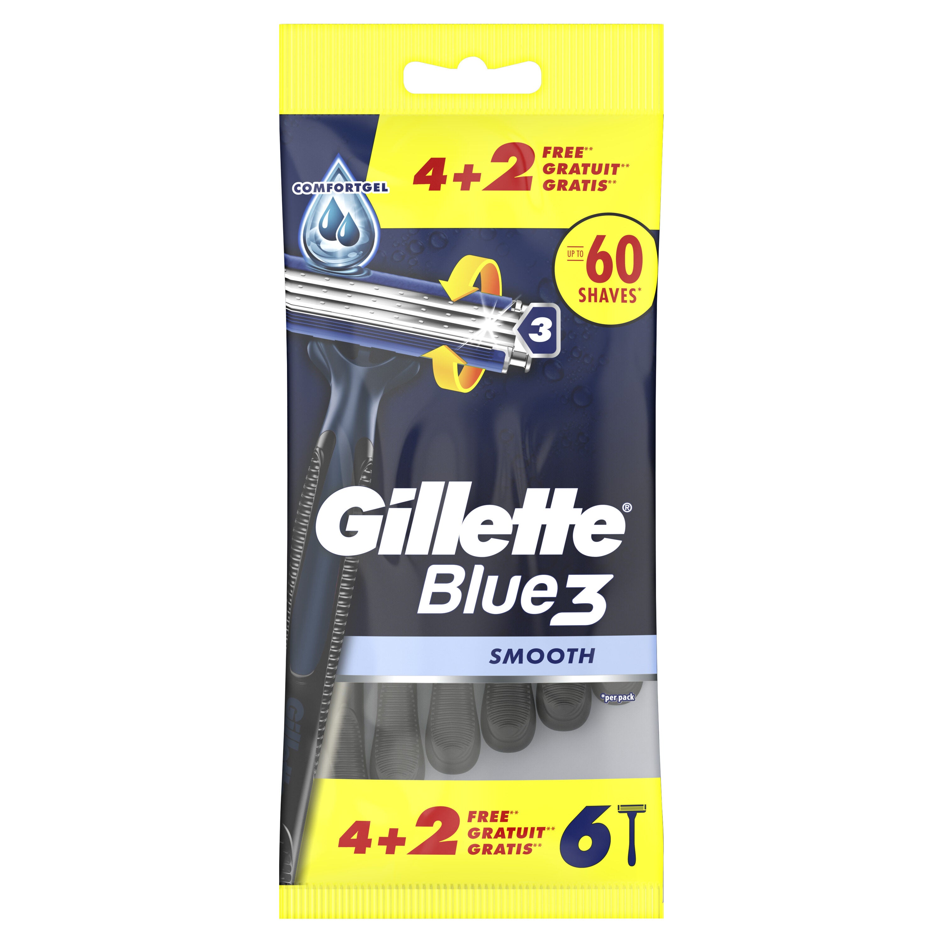 Maquinilla desechable  Gillette blue3 4u + 1u