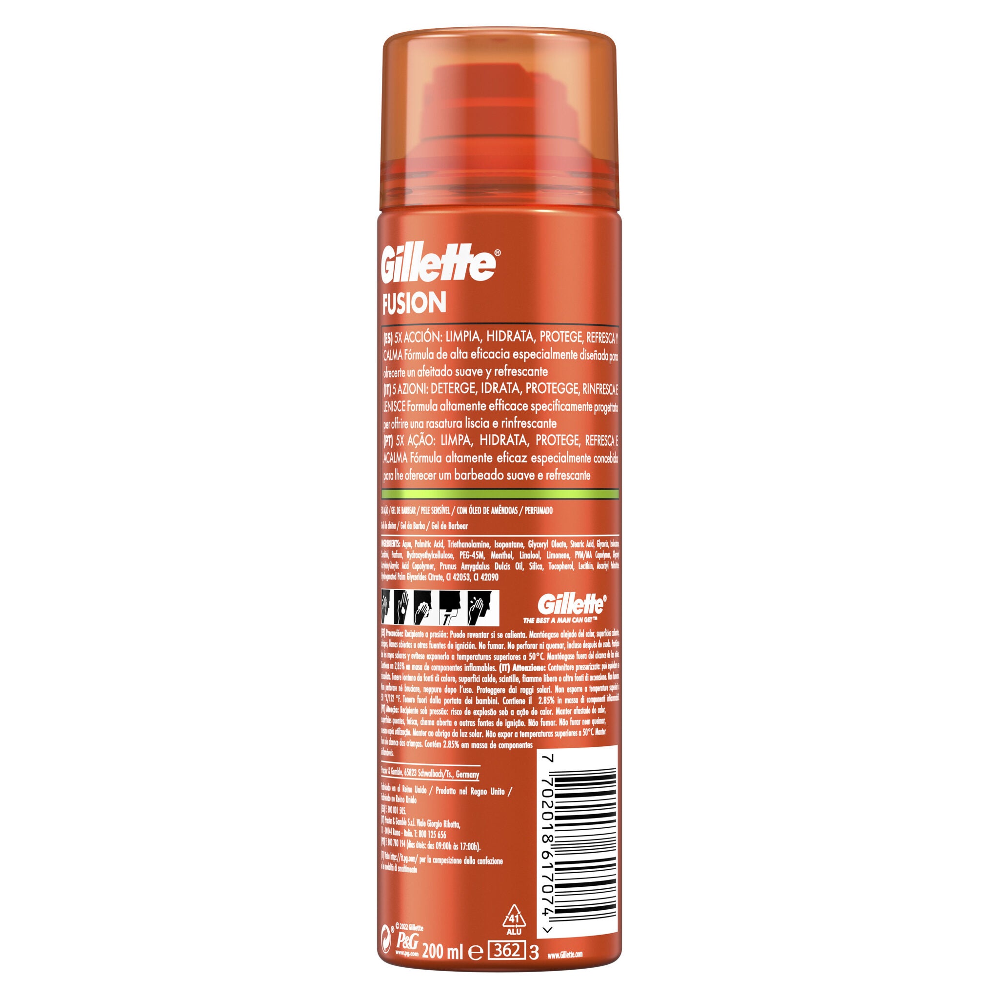 Gel fusion piel sensible Gillette 200ml