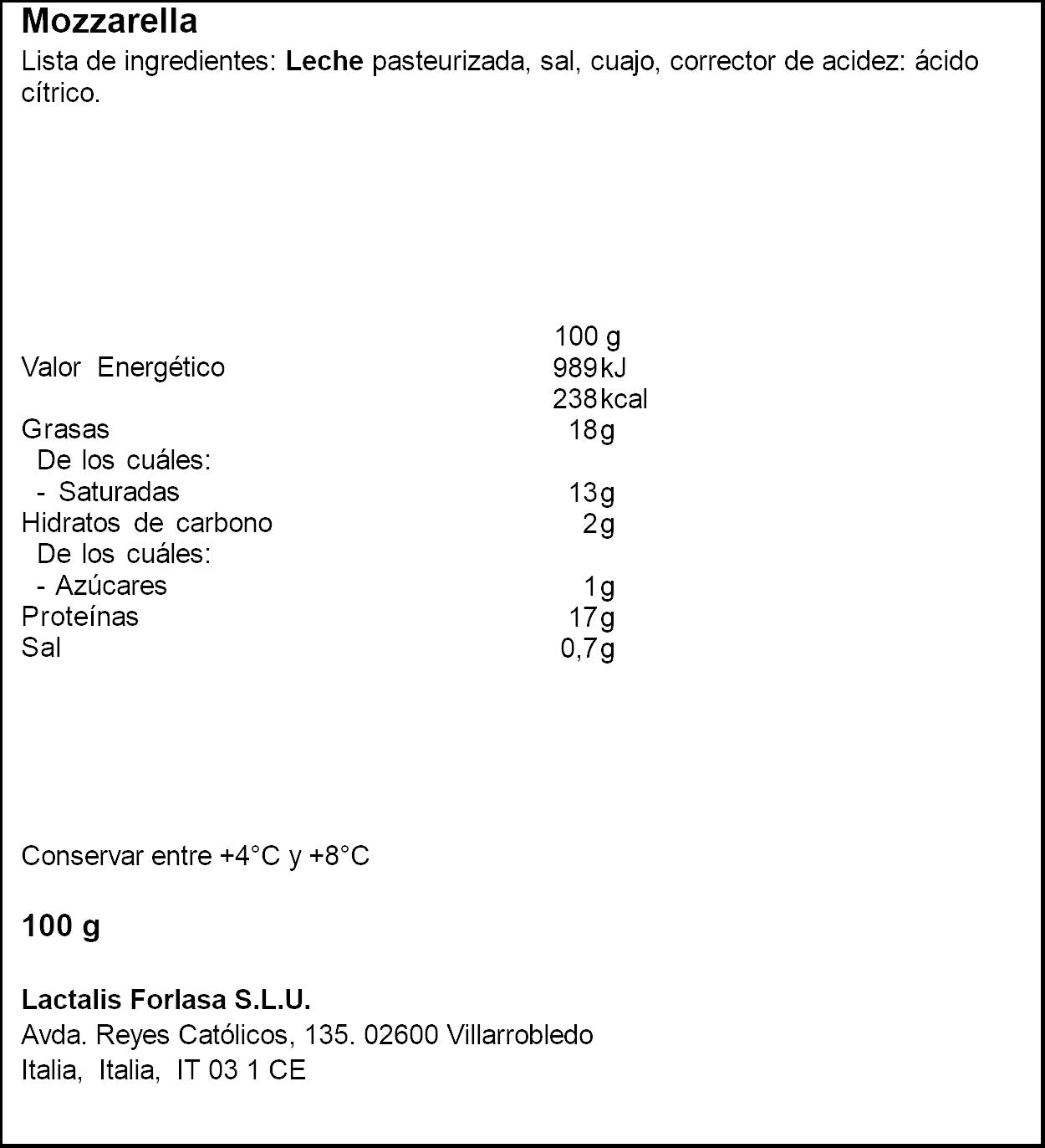 Mozzarella  Galbani 100g