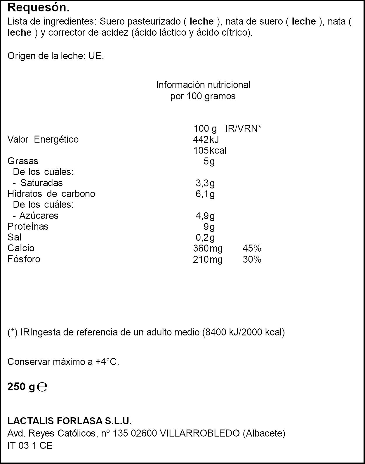 Requeson  El ventero 250g