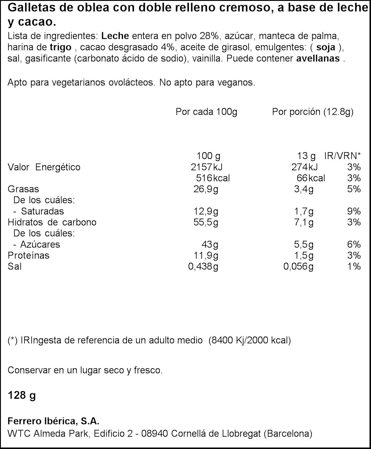 Galleta cards Kinder p5 128g