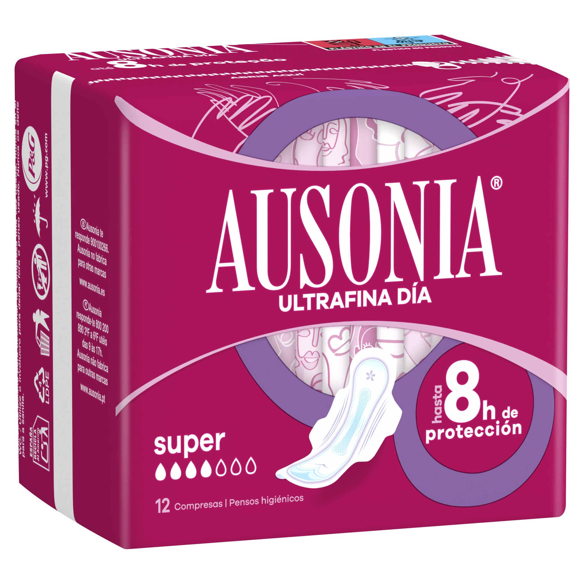 Compresa super alas air dry Ausonia 12u