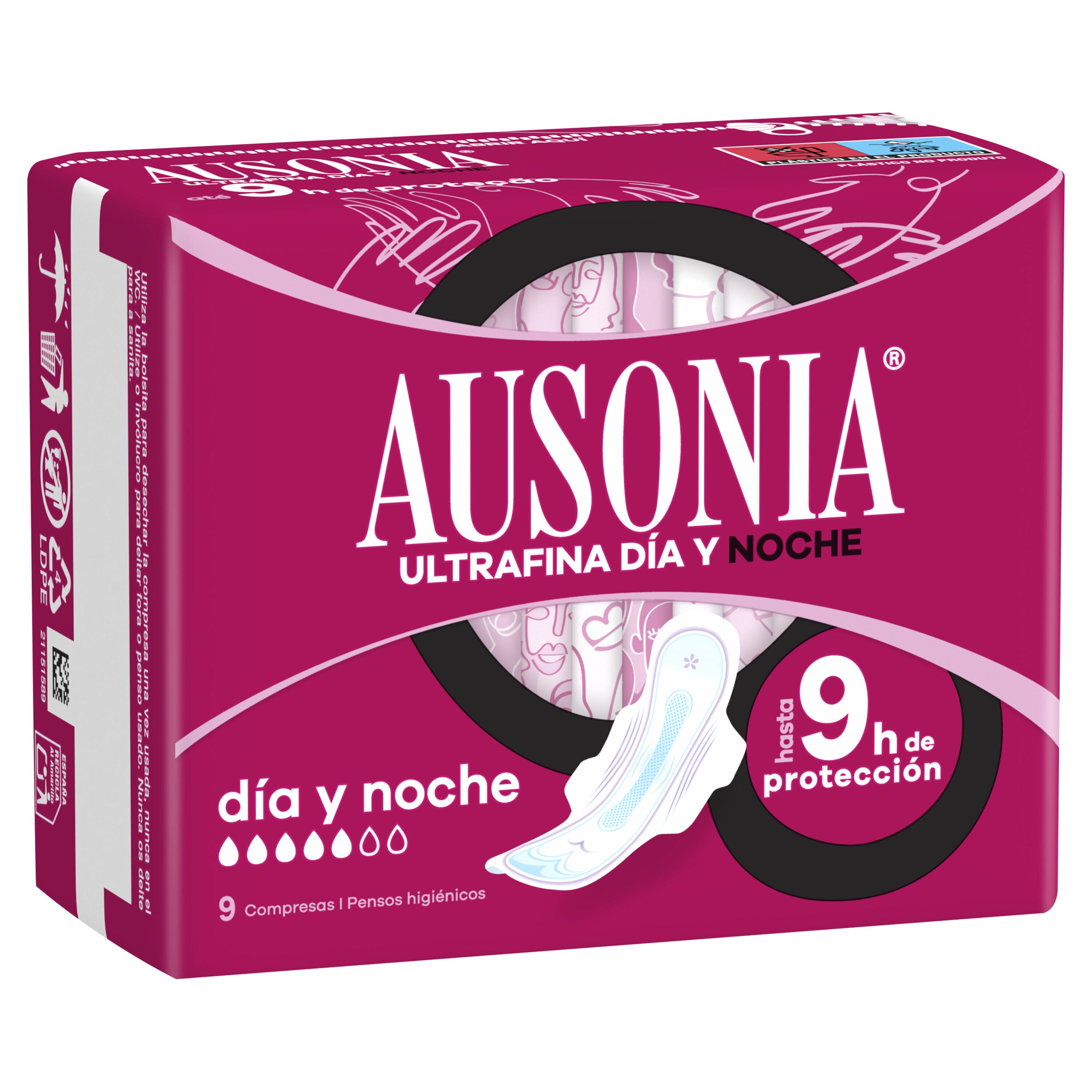Compresa noche alas air dry Ausonia 9u